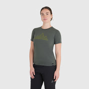 Womens 3 Peaks Merino Blend T-Shirt (Urban Chic/Lime)