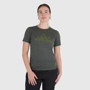 Womens 3 Peaks Merino Blend T-Shirt (Urban Chic/Lime)