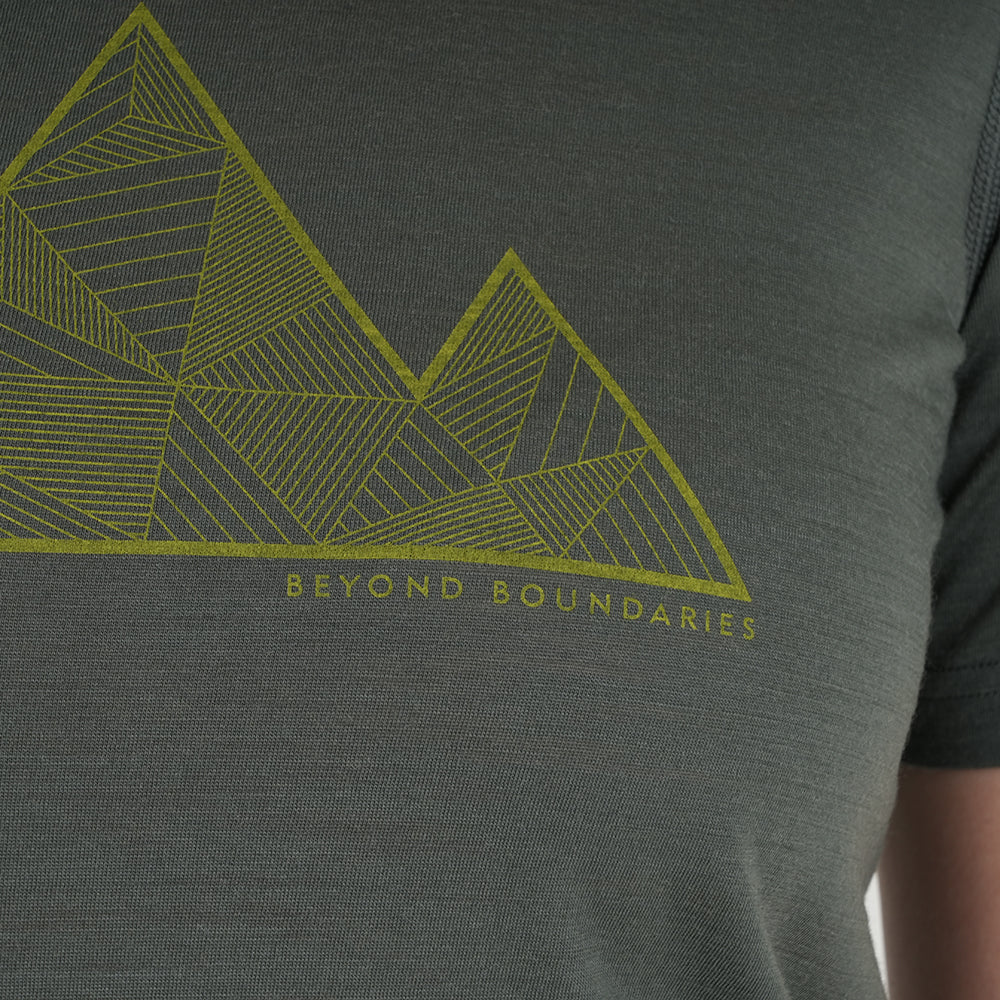 Womens 3 Peaks Merino Blend T-Shirt (Urban Chic/Lime)