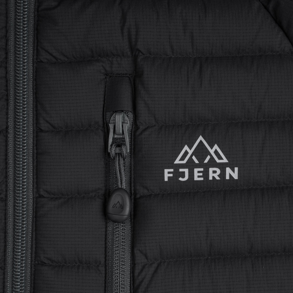 Womens Aktiv II Down Hooded Jacket (Black/Charcoal)