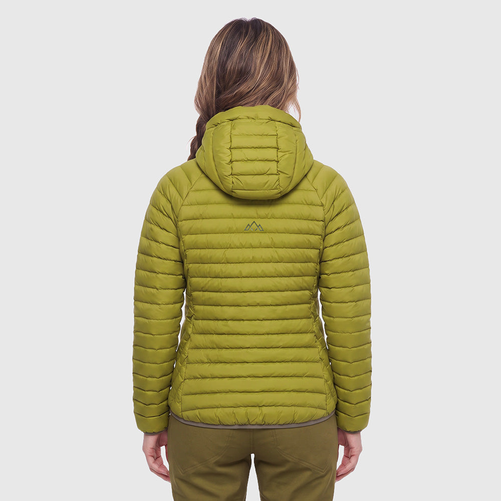 Womens Aktiv II Down Hooded Jacket (Cardamom Seed/Winter Moss) ✦AI