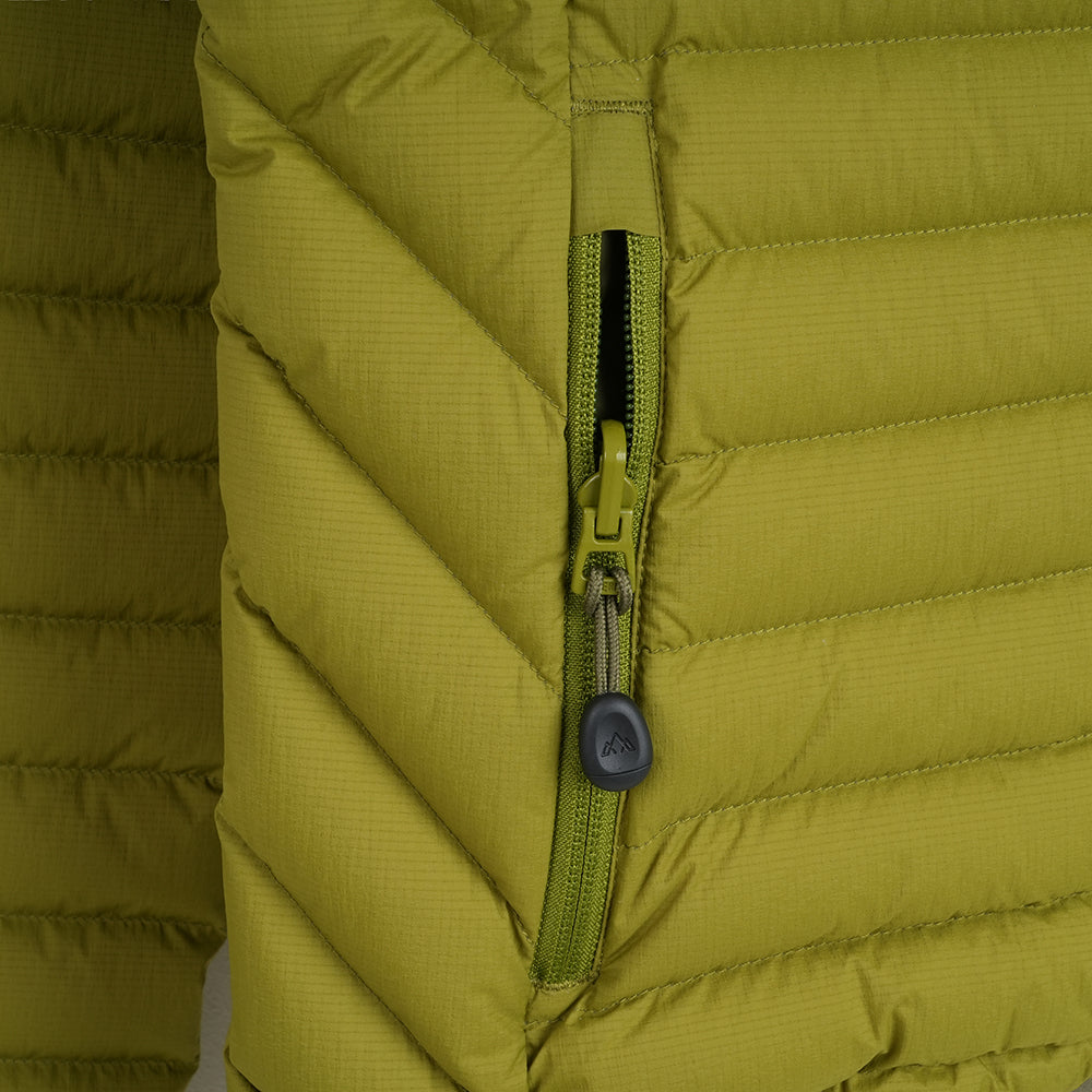 Womens Aktiv II Down Hooded Jacket (Cardamom Seed/Winter Moss)