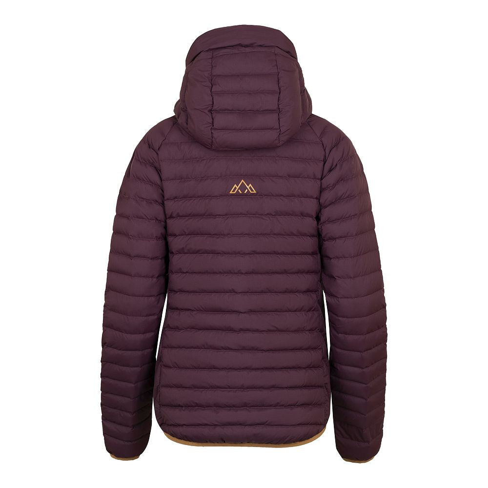 Fjern Womens Aktiv II Down Hooded Jacket (Aubergine/Mustard)