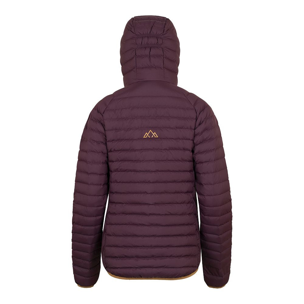 Fjern Womens Aktiv II Down Hooded Jacket (Aubergine/Mustard)