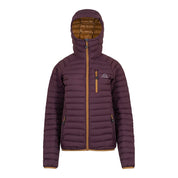 Fjern Womens Aktiv II Down Hooded Jacket (Aubergine/Mustard)