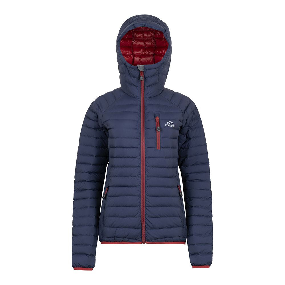 Fjern Womens Aktiv II Down Hooded Jacket (Navy/Rust)