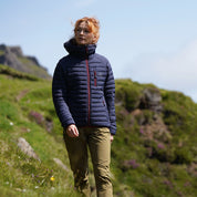 Fjern Womens Aktiv II Down Hooded Jacket (Navy/Rust)