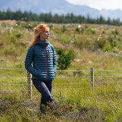 Fjern Womens Aktiv II Down Hooded Jacket (Petrol/Orange)