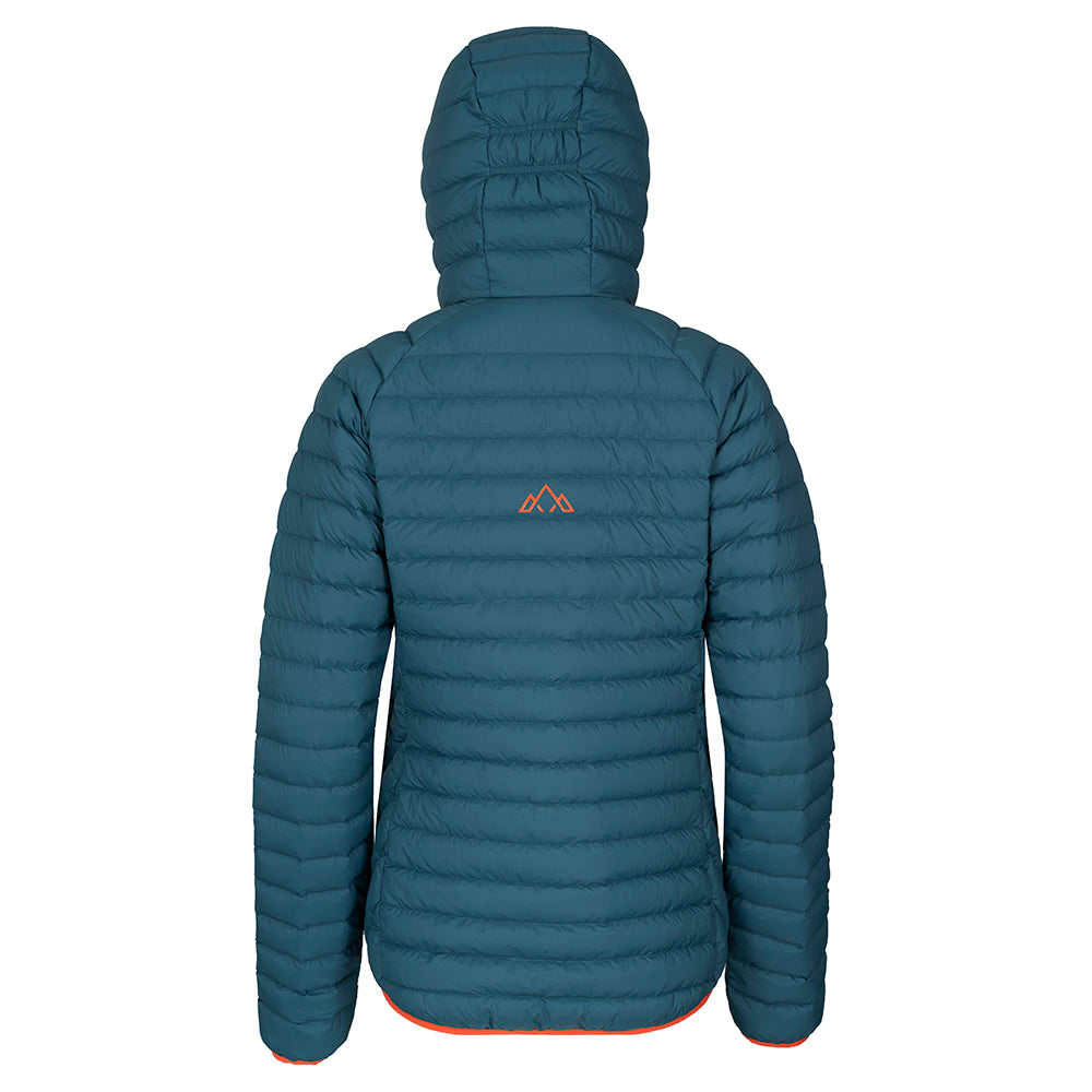 Fjern Womens Aktiv II Down Hooded Jacket (Petrol/Orange)