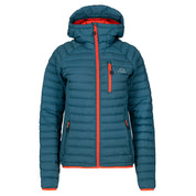 Fjern Womens Aktiv II Down Hooded Jacket (Petrol/Orange)