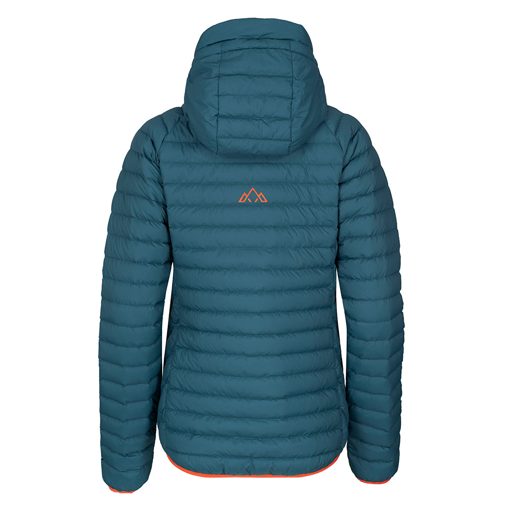 Fjern Womens Aktiv II Down Hooded Jacket (Petrol/Orange)