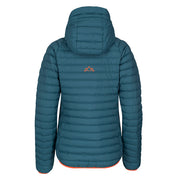 Fjern Womens Aktiv II Down Hooded Jacket (Petrol/Orange)