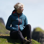 Fjern Womens Aktiv II Down Hooded Jacket (Petrol/Orange)