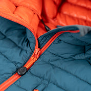Fjern Womens Aktiv II Down Hooded Jacket (Petrol/Orange)