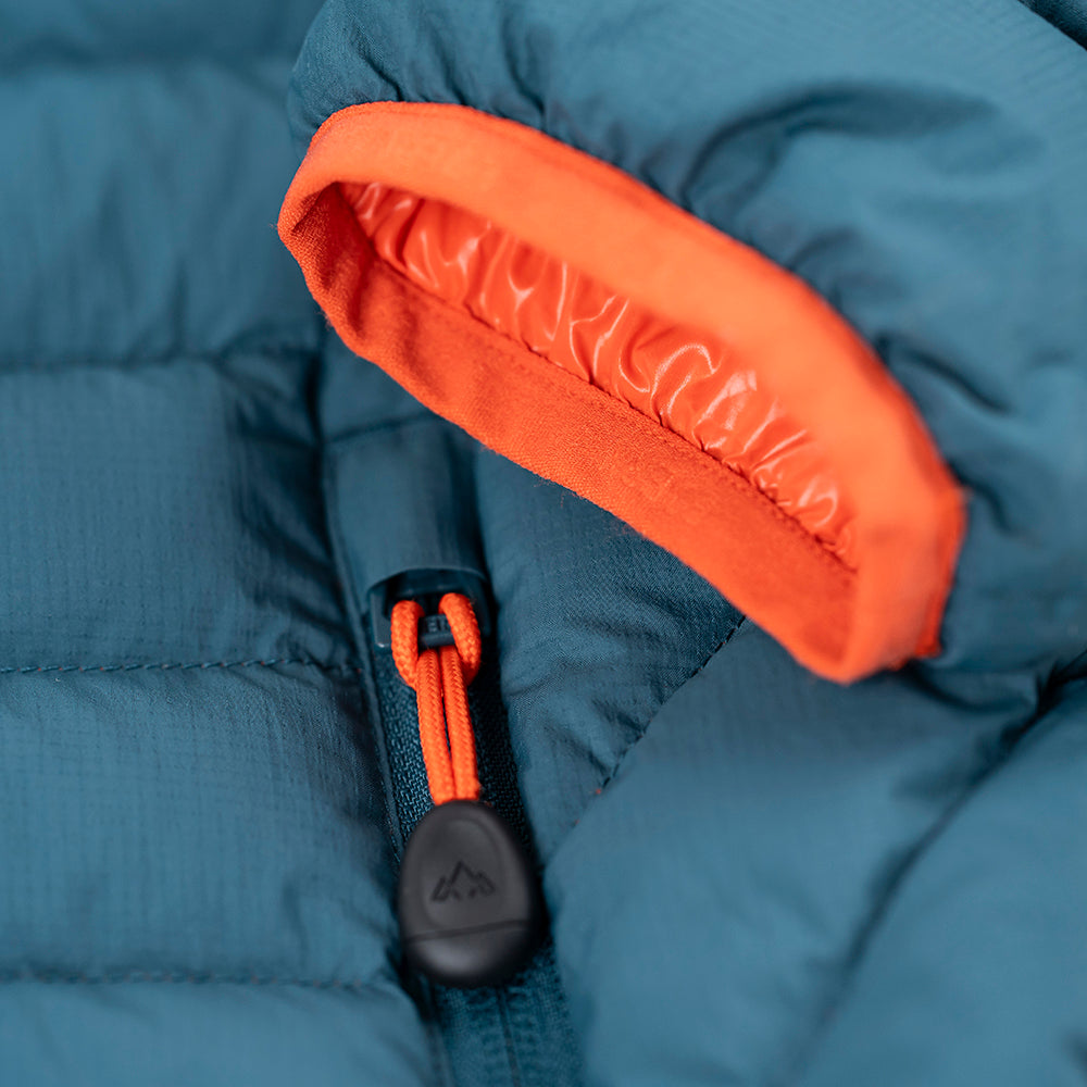 Fjern Womens Aktiv II Down Hooded Jacket (Petrol/Orange)