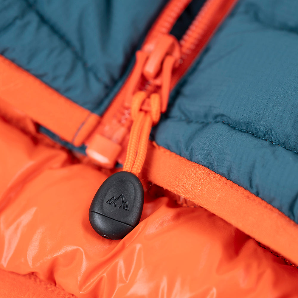 Fjern Womens Aktiv II Down Hooded Jacket (Petrol/Orange)
