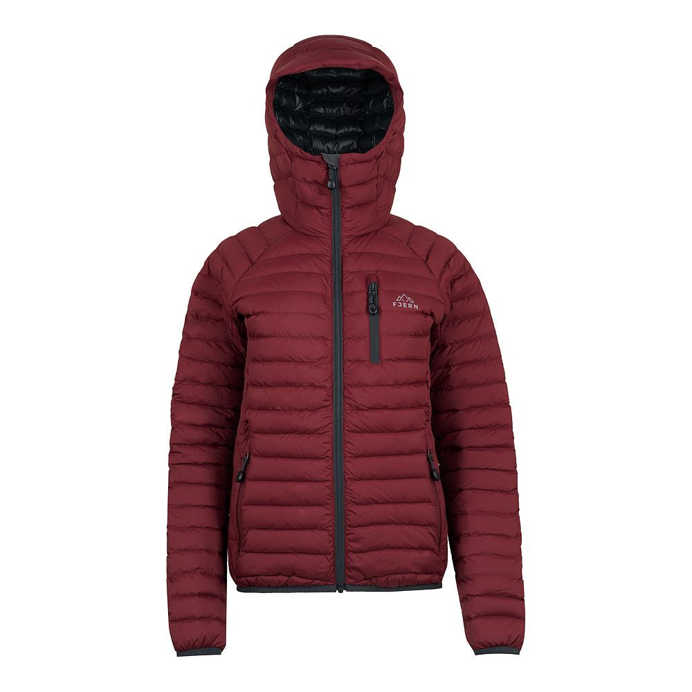 Fjern Womens Aktiv II Down Hooded Jacket (Rust/Charcoal)