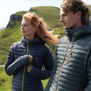 Fjern Womens Aktiv II Down Hooded Jacket (Storm Grey/Lime)