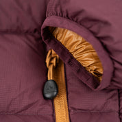 Fjern Womens Arktis III Down Hooded Jacket (Aubergine/Mustard)