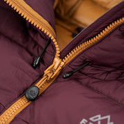 Fjern Womens Arktis III Down Hooded Jacket (Aubergine/Mustard)