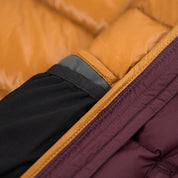 Fjern Womens Arktis III Down Hooded Jacket (Aubergine/Mustard)