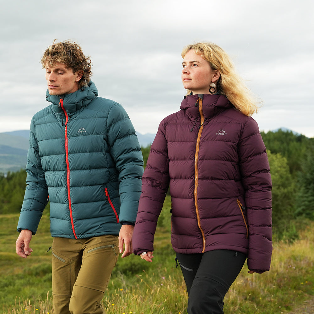 Fjern Womens Arktis III Down Hooded Jacket (Aubergine/Mustard)