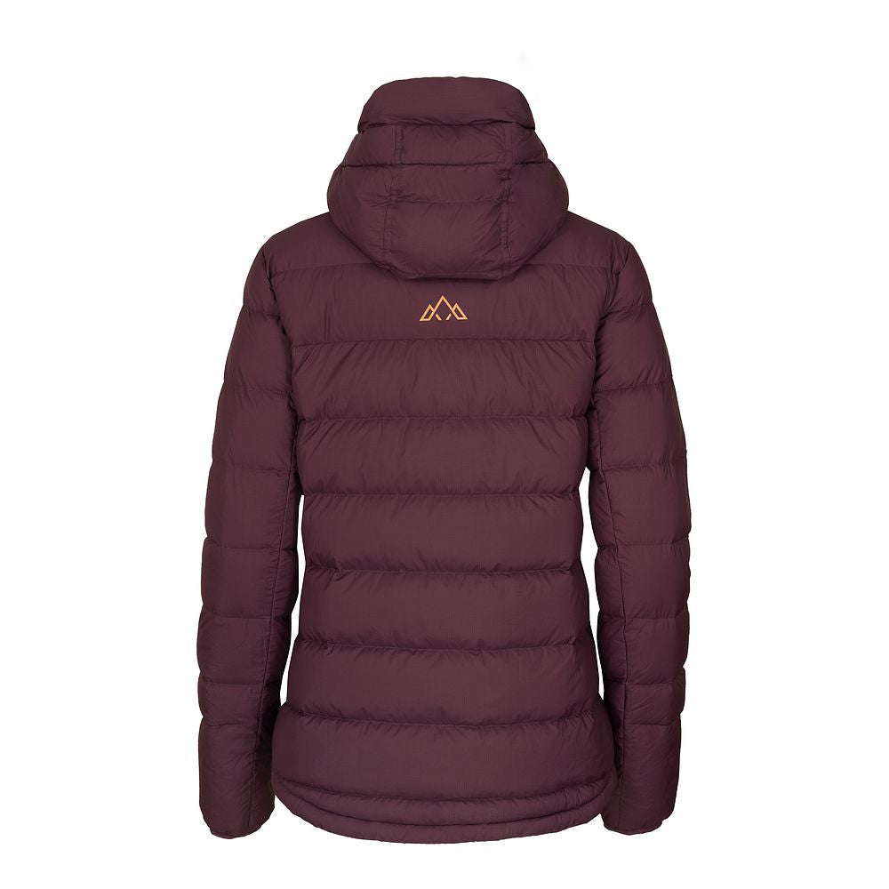 Fjern Womens Arktis III Down Hooded Jacket (Aubergine/Mustard)