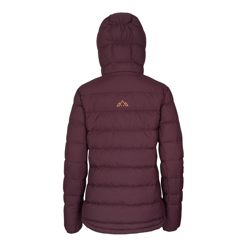 Fjern Womens Arktis III Down Hooded Jacket (Aubergine/Mustard)