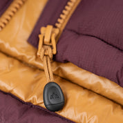 Fjern Womens Arktis III Down Hooded Jacket (Aubergine/Mustard)