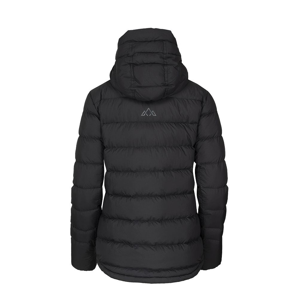 Fjern Womens Arktis III Down Hooded Jacket (Black/Charcoal)
