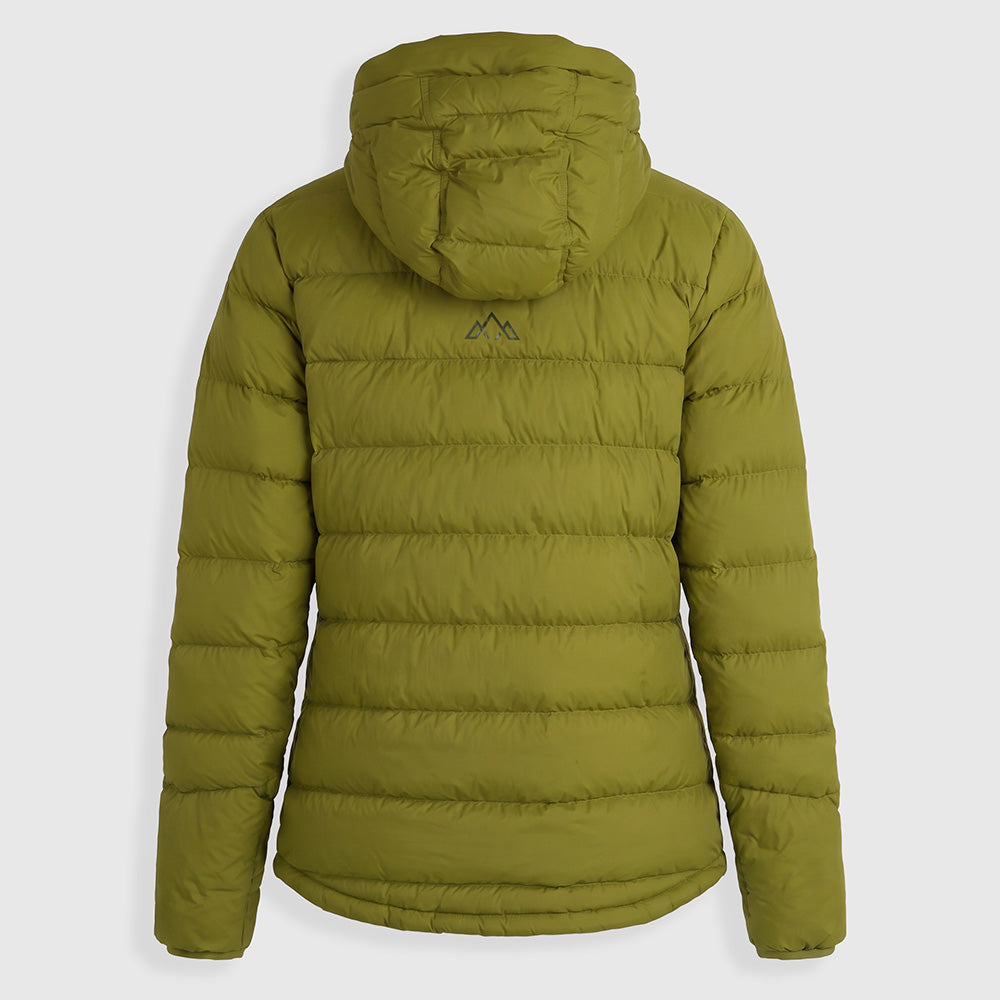 Womens Arktis III Down Hooded Jacket (Cardamom Seed/Winter Moss) ✦AI