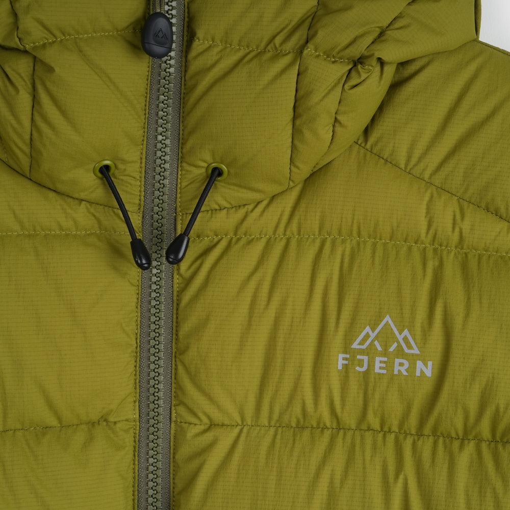 Womens Arktis III Down Hooded Jacket (Cardamom Seed/Winter Moss)