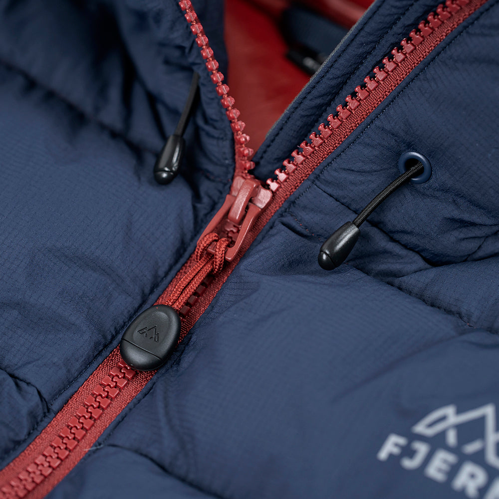 Fjern Womens Arktis III Down Hooded Jacket (Navy/Rust)