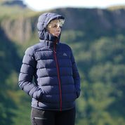 Fjern Womens Arktis III Down Hooded Jacket (Navy/Rust)
