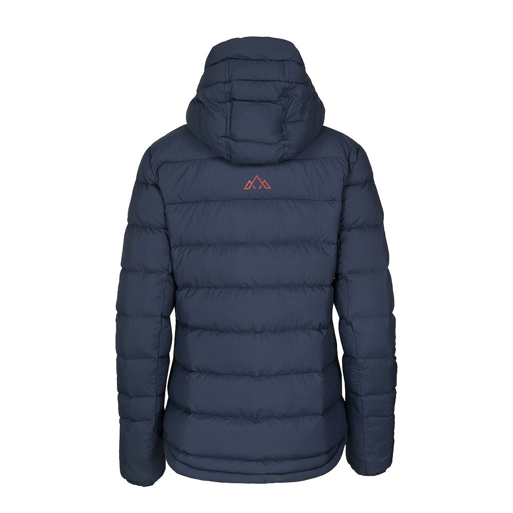 Fjern Womens Arktis III Down Hooded Jacket (Navy/Rust)