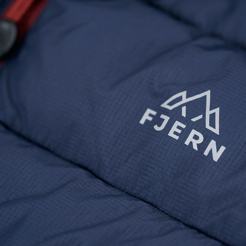 Fjern Womens Arktis III Down Hooded Jacket (Navy/Rust)