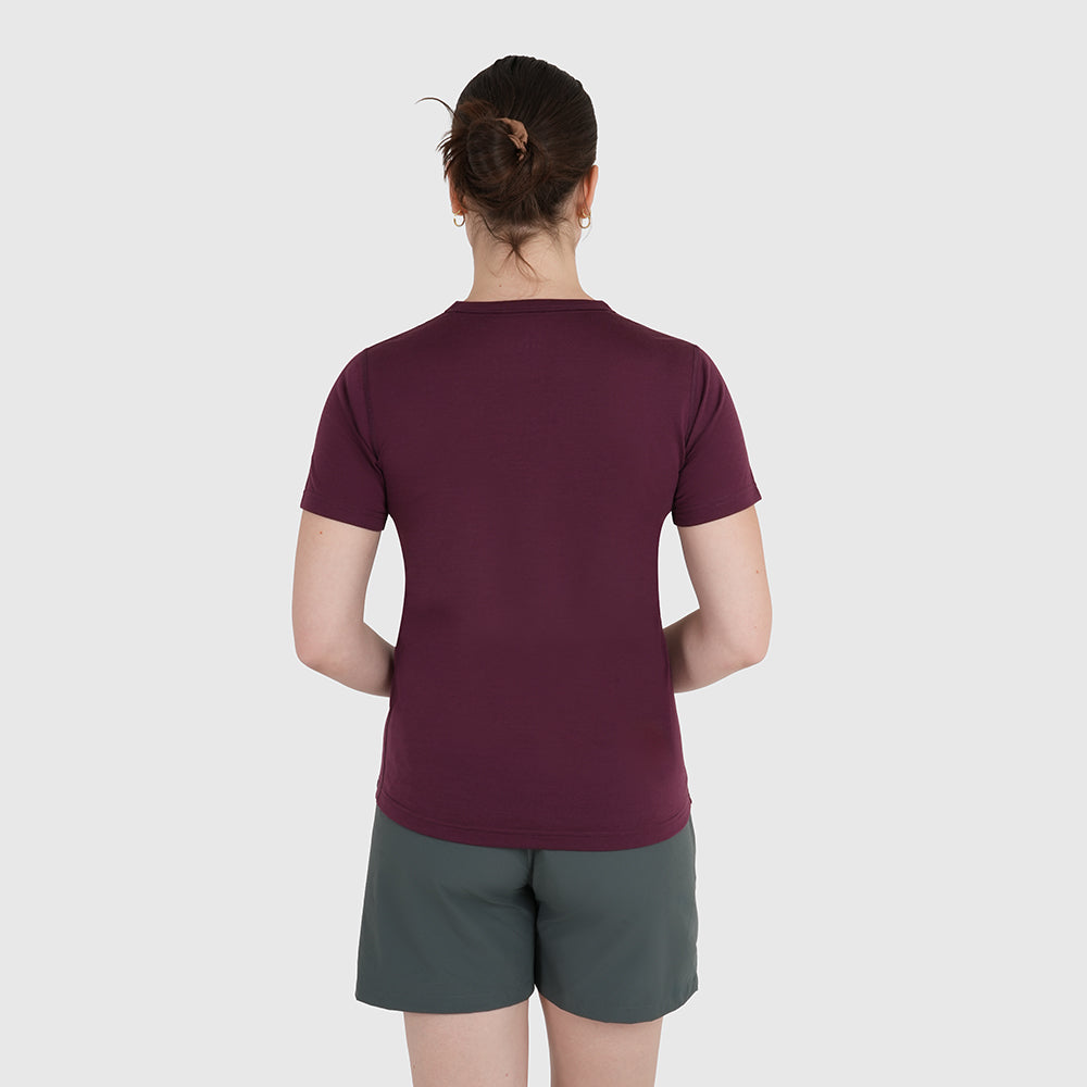 Womens Beyond Boundaries Merino Blend T-Shirt (Aubergine/Chalk)