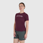 Womens Beyond Boundaries Merino Blend T-Shirt (Aubergine/Chalk)