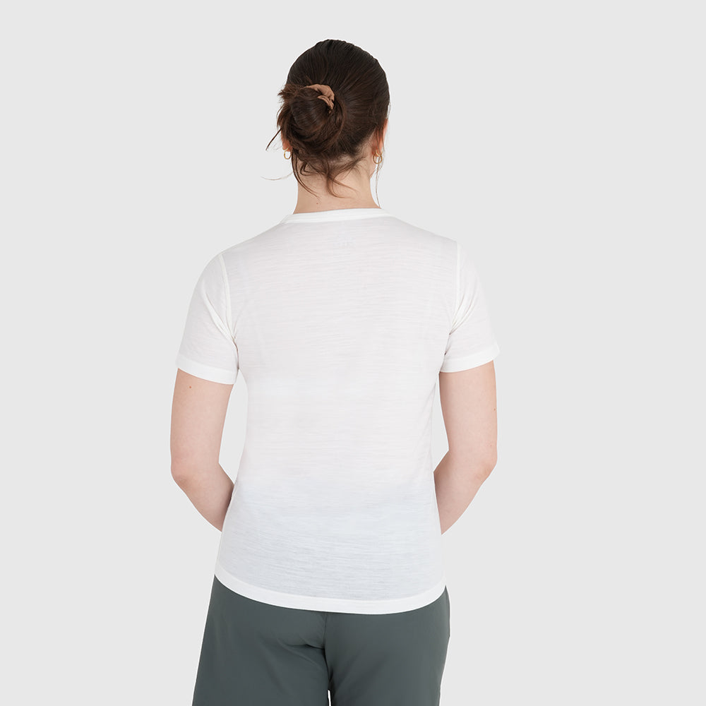 Womens Beyond Boundaries Merino Blend T-Shirt (Chalk/Navy)
