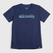 Womens Beyond Boundaries Merino Blend T-Shirt (Navy/Mineral Blue)