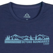 Womens Beyond Boundaries Merino Blend T-Shirt (Navy/Mineral Blue)