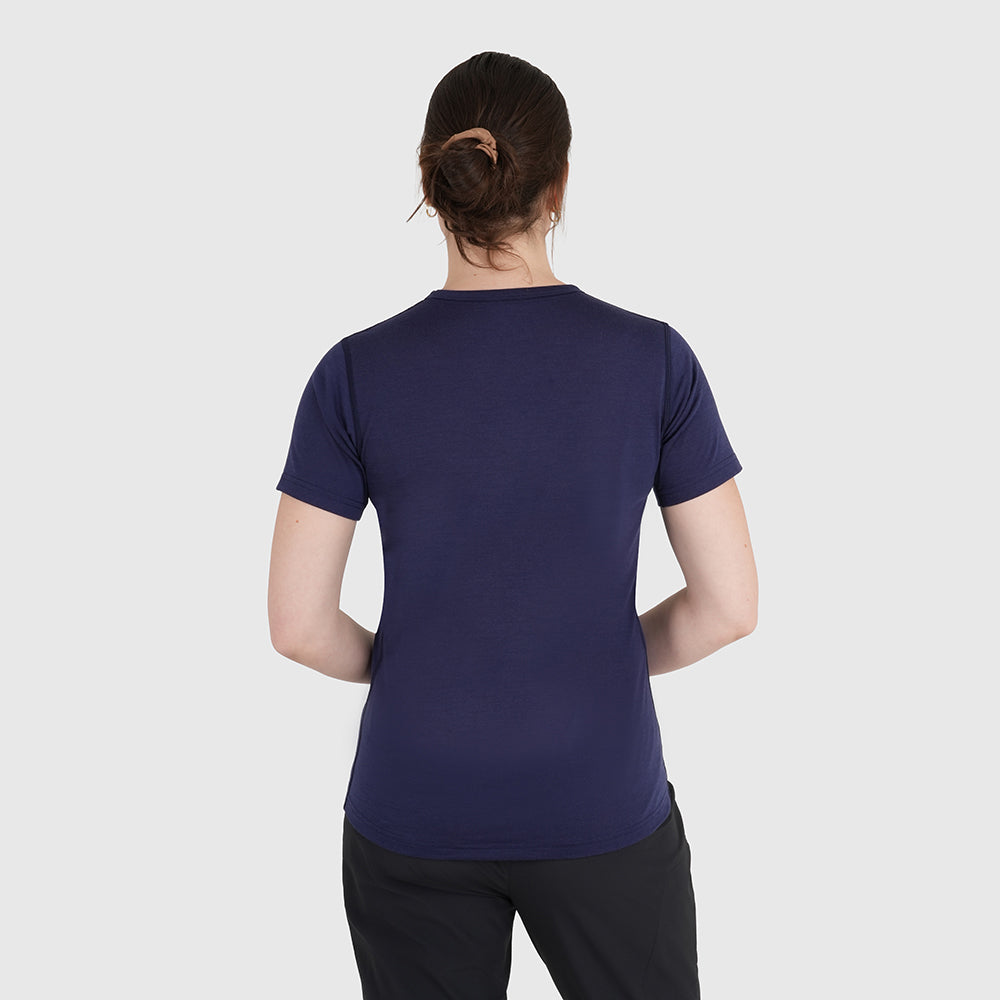 Womens Beyond Boundaries Merino Blend T-Shirt (Navy/Mineral Blue)