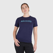 Womens Beyond Boundaries Merino Blend T-Shirt (Navy/Mineral Blue)
