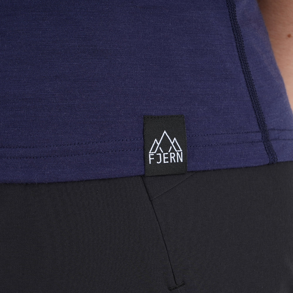 Womens Beyond Boundaries Merino Blend T-Shirt (Navy/Mineral Blue)