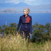 Fjern Womens Bresprekk II Full Zip Grid Pullover (Navy/Rust)
