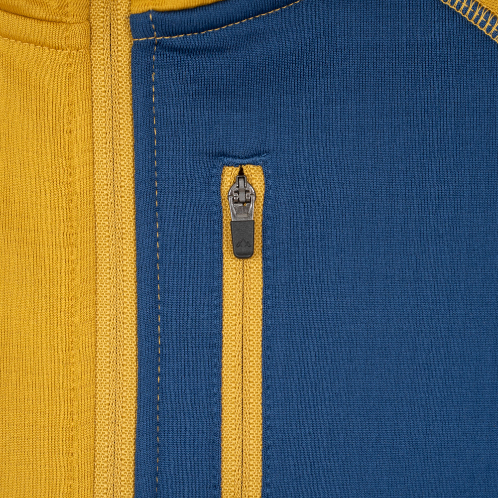 Womens Bresprekk II Half Zip Grid Fleece (Harvest Gold/Poseidon)