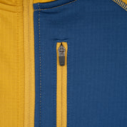 Womens Bresprekk II Half Zip Grid Fleece (Harvest Gold/Poseidon)