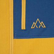 Womens Bresprekk II Half Zip Grid Fleece (Harvest Gold/Poseidon)
