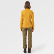 Womens Bresprekk II Half Zip Grid Fleece (Harvest Gold/Poseidon) ✦AI