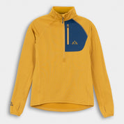 Womens Bresprekk II Half Zip Grid Fleece (Harvest Gold/Poseidon)